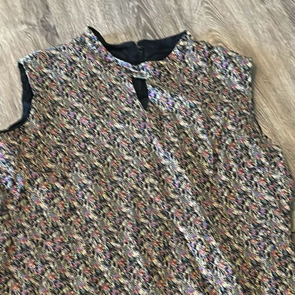 Vintage metallic maxi dress retro maximalist 70s Hippie L XL 14 - Picture 2 of 9